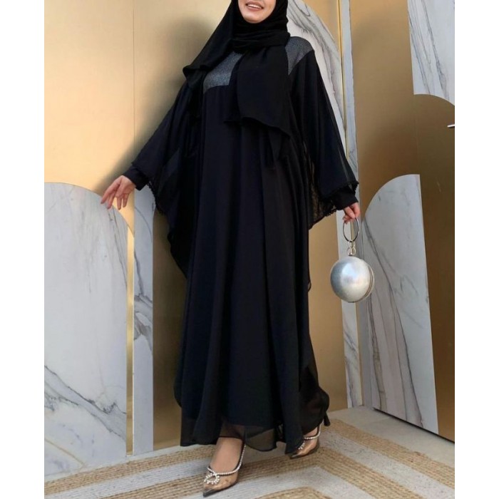 Abaya noire de soir e Abaya duba deux pi ces Abaya femme chic