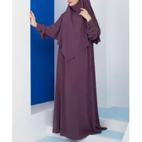 ensemble abaya khimar mauve