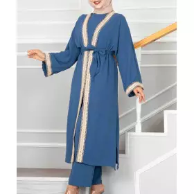 ensemble kimono femme voilée de couleur bleu