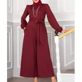 combinaison femme voilée rouge bordeaux