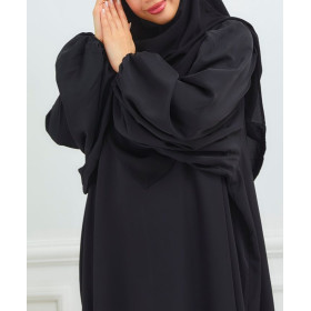 abaya noir manches bouffantes