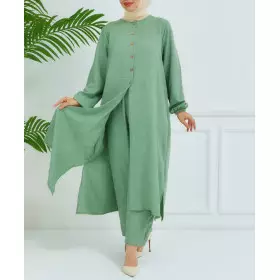 ensemble femme voilée chic vert