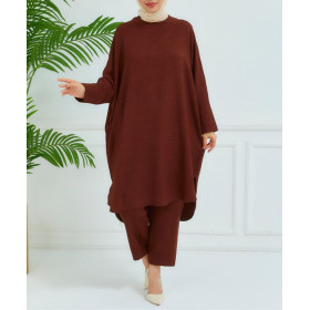 ensemble large pour femme voilée de couleur marron