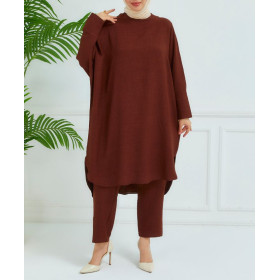 ensemble ample pour femme voilée couleur marron