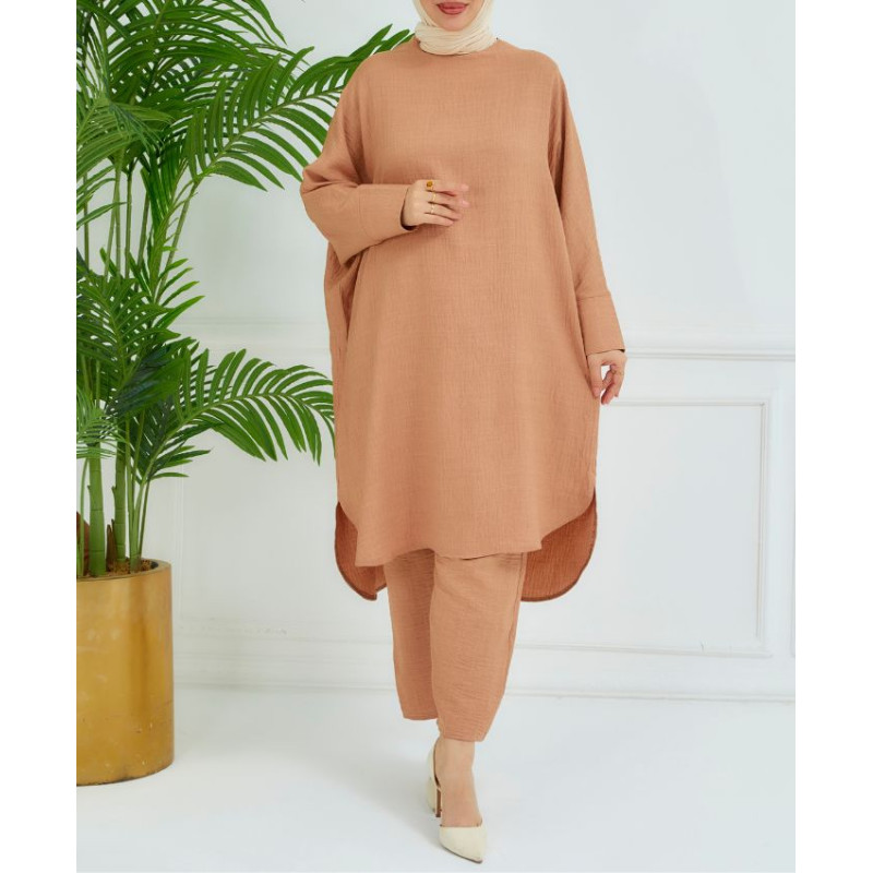 ensemble mastour grande taille couleur camel