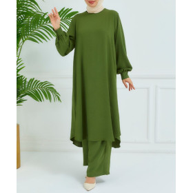 ensemble hijab grande taille vert