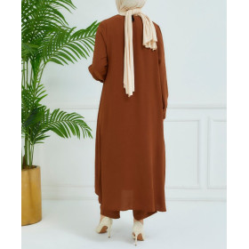 ensemble hijab moderne marron