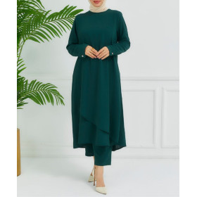 ensemble femme voilée chic de couleur vert