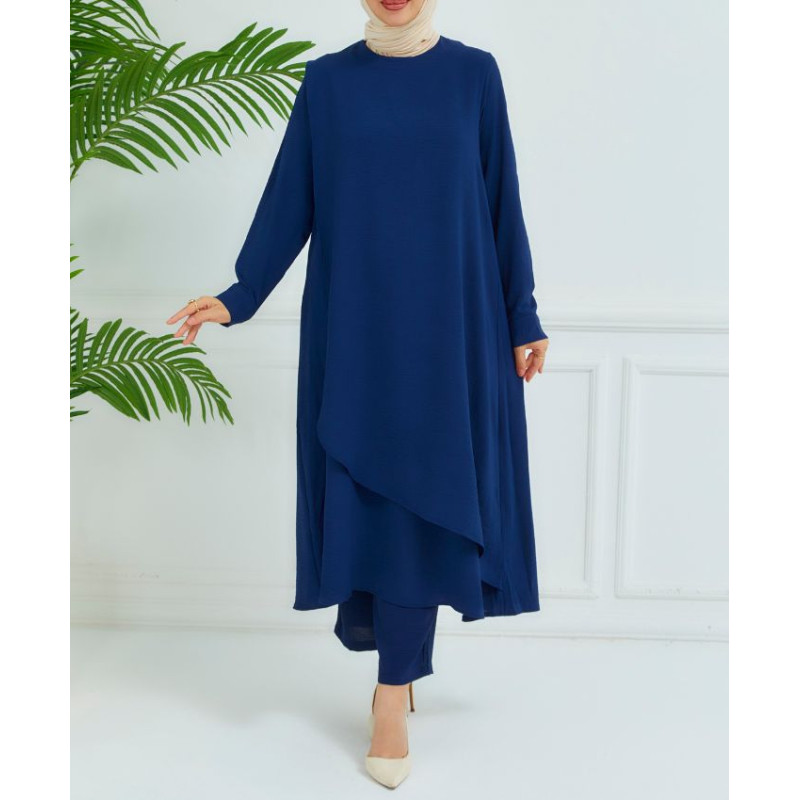 ensemble femme voilée moderne bleu marine