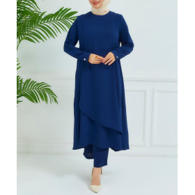 ensemble hijab moderne bleu marine