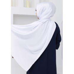 Hijab Satiné Blanc Nacré - Voile, Foulard ou Chale effet satin - Hijab Sedef