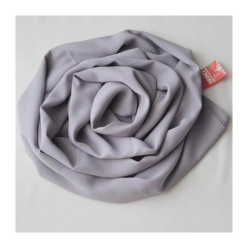 hijab crêpe gris