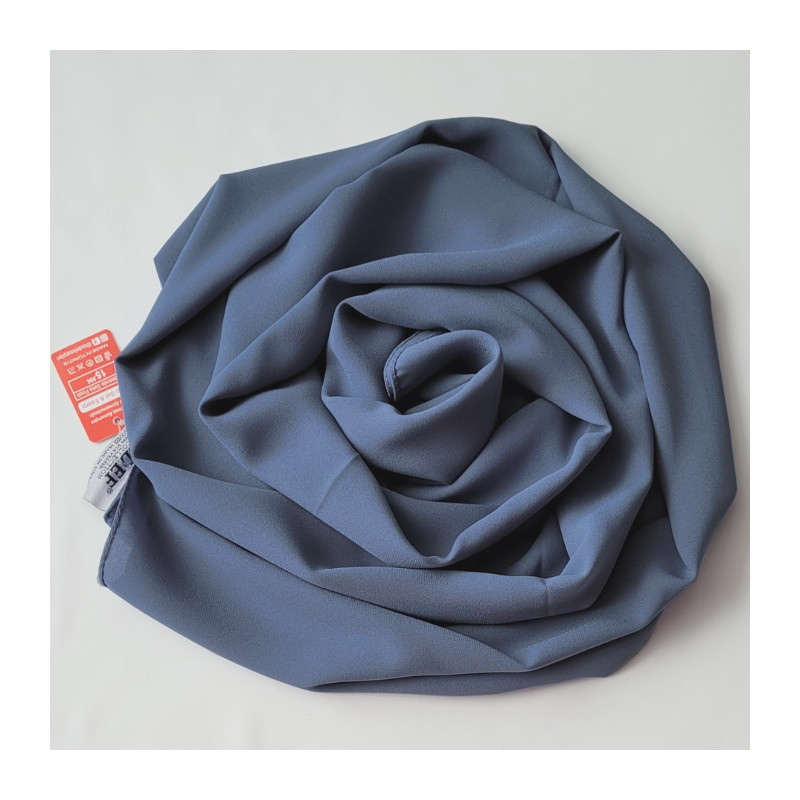 hijab crêpe bleu