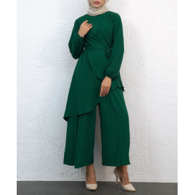 ensemble femme voilée chic vert