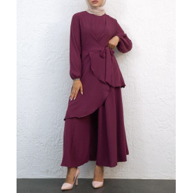 ensemble femme voilée chic couleur mauve