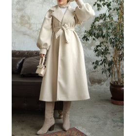 manteau femme voilée blanc