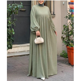 abaya hiver verte